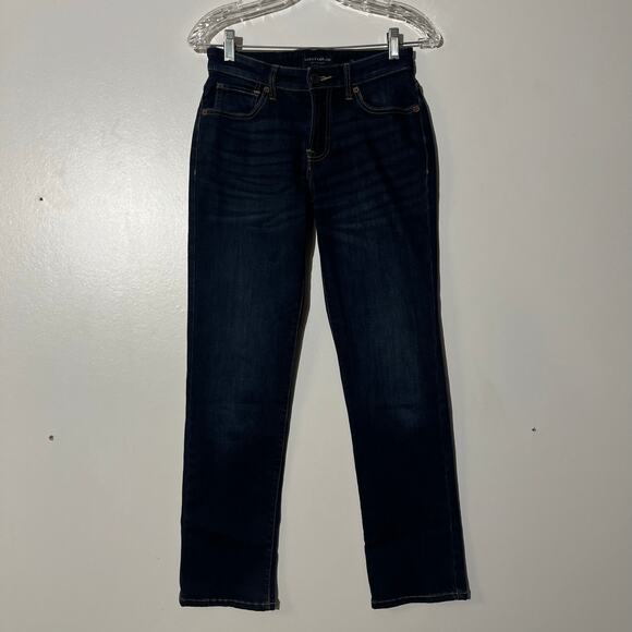 Lucky Brand Mid Rise Straight Leg Sweet Dark Blue Washed Denim Jeans Women’s 6 - Picture 1 of 7